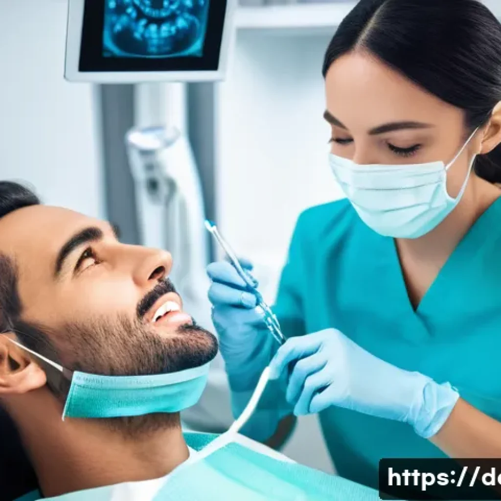 임플란트 시술 후 통증 관리 팁 - **Prompt 1: Advanced Painless Dental Implant Procedure**
    An overhead shot inside a modern, steri...